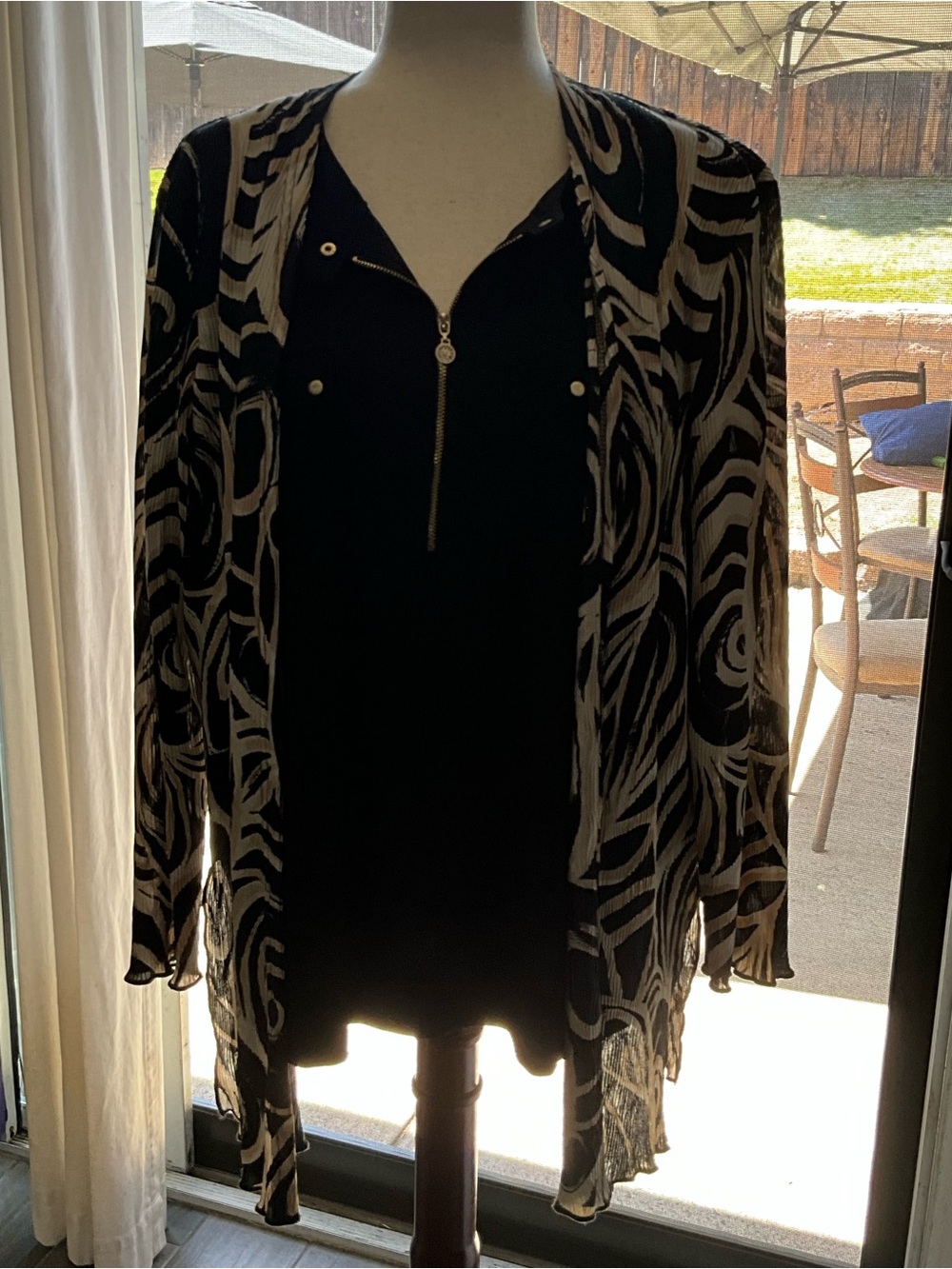 Anne Klein Black Top with Gold Accent Snap